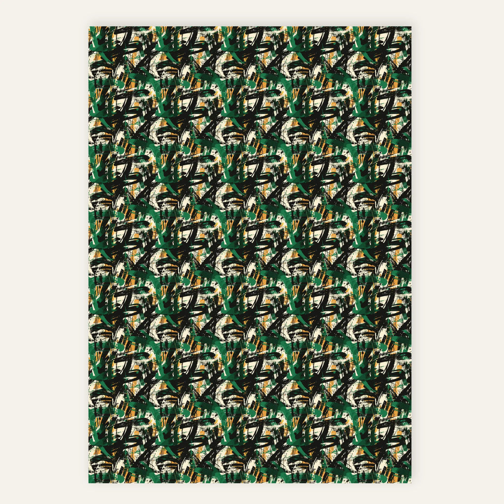 Emerald Interference – Polyester Canvas Print