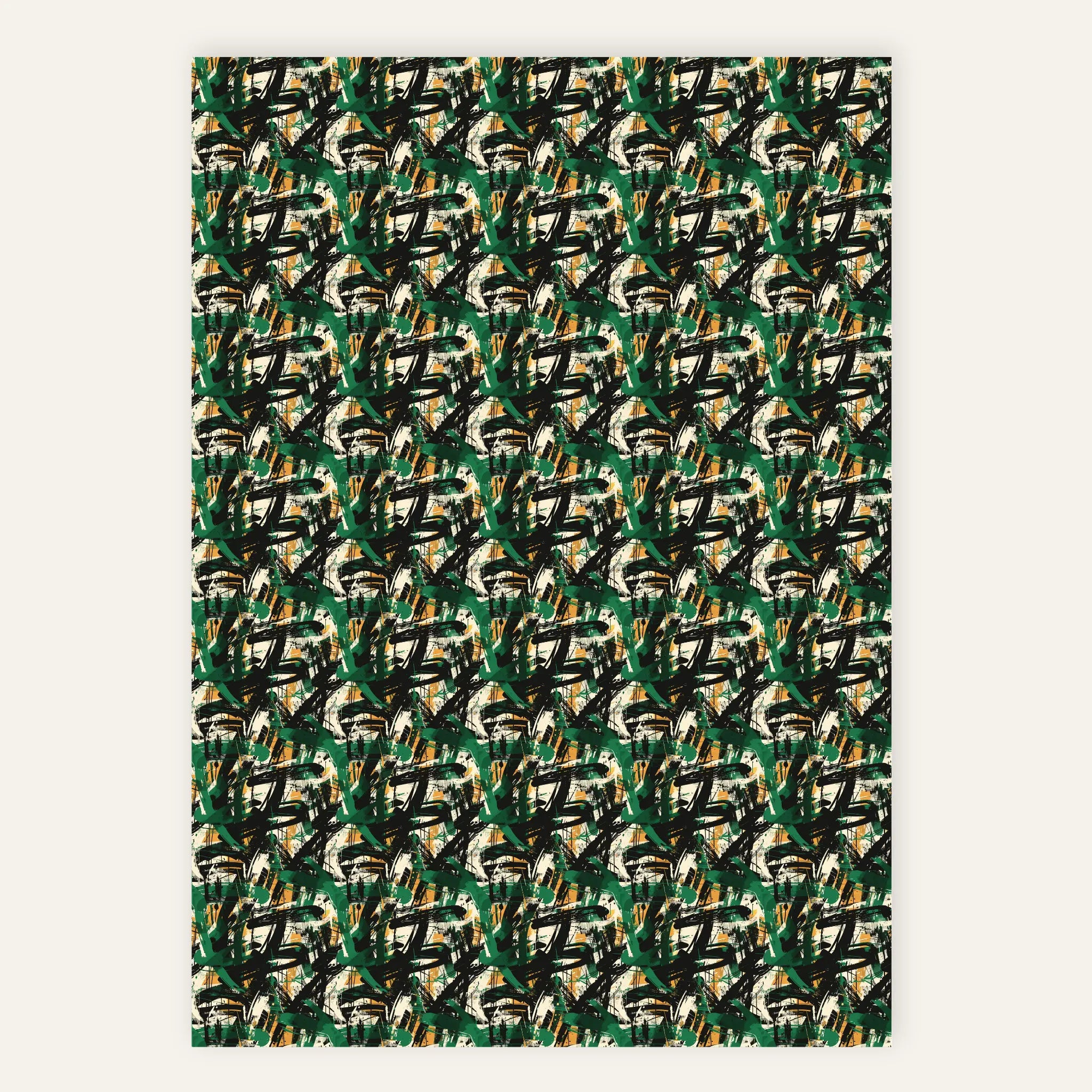 Emerald Interference – Polyester Canvas Print
